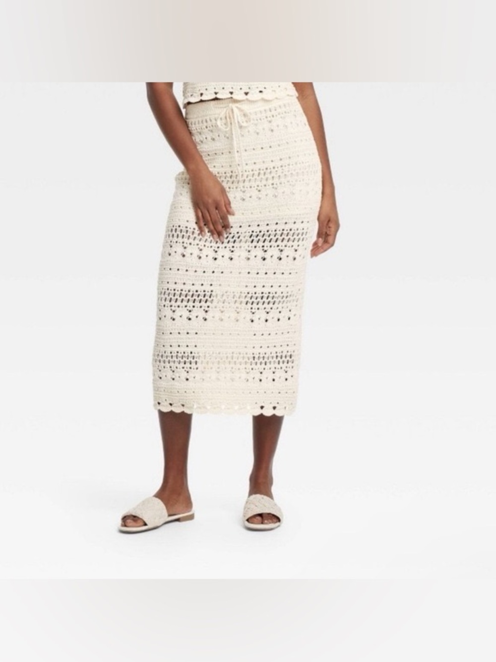 NWT UNIVERSAL THREAD Women's Openwork Midi Sweater Skirt Sz S ✨